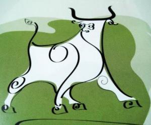 Puzzle Το βόδι, το σημάδι του Buffalo, το έτος των Οξ. Το δεύτερο ζώο της κινεζικής Zodiac